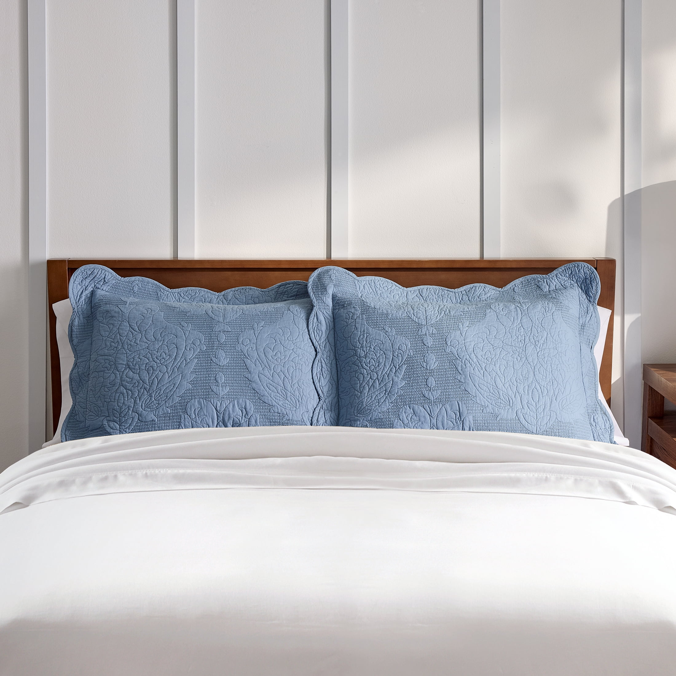 Limited Edition Better Homes & Gardens Paisley Medallion Cotton Pillow Shams, King, Blue Silver, 2 Pack