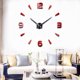 thumbnail image 3 of Cateissary Reloj de pared 3D autoadhesivo analógico alimentado por elegante DIY funcionamiento silencioso hogar Oficina sala de estar relojes Decoración del hogar Rojo Cateissary HA067873-04, 3 of 5
