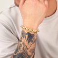 thumbnail image 6 of Nuragold 10k Yellow Gold 9mm Rope Chain Diamond Cut Bracelet (8"-9") Italian Jewelry for Men, 6 of 10