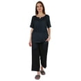 thumbnail image 5 of Inkmeso Short Sleeve Nightwear Pajama Set For Women Henley T-Shirt & Pajama Sleepwear Set, 5 of 7