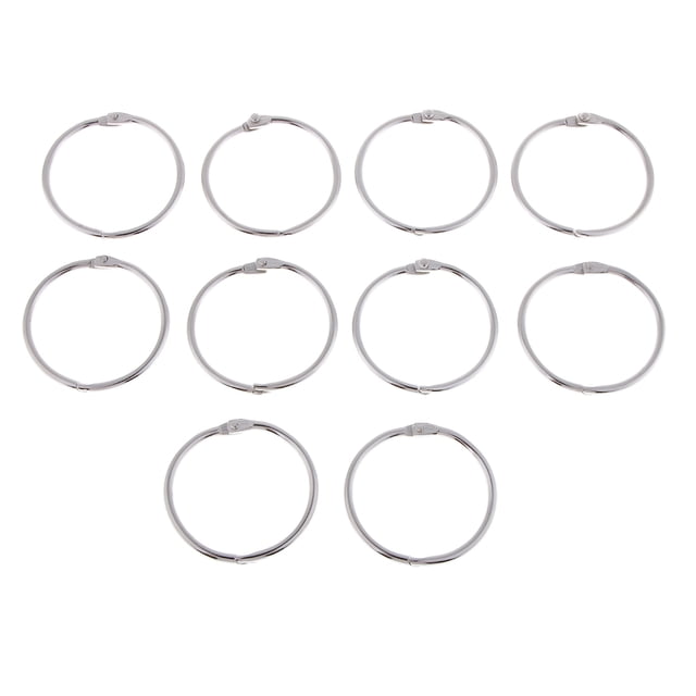10 Piezas 4cm álbum Carpeta Espiral Anillo Recargable Anillos de hojas sueltas Plata Sunnimix Anillos de encuadernación de hojas sueltas