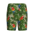 thumbnail image 7 of Daiia Parrots And Tropical Leaves Mens Woven Stretch Pajama Short,Short Pajama Pants-Small, 7 of 7