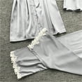 thumbnail image 3 of Womens2025ï¼Women's 5 Piece Sleepwear Floral Satin Cami Pajama Set Silk Nightgown with Robe, 3 of 7