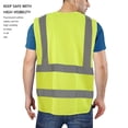 thumbnail image 4 of T-Sheng Chaleco De Seguridad Reflectante De Alta Visibilidad Para Hombres Y Mujeres Chaleco De Trabajo De Construcción Con Bolsillo Amarillo Fluorescente 2Xl, 4 of 5