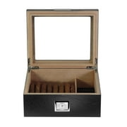 Cigar Humidor with Hygrometer & Humidifier Cedar Storage Box Holds 25-50 Cigars