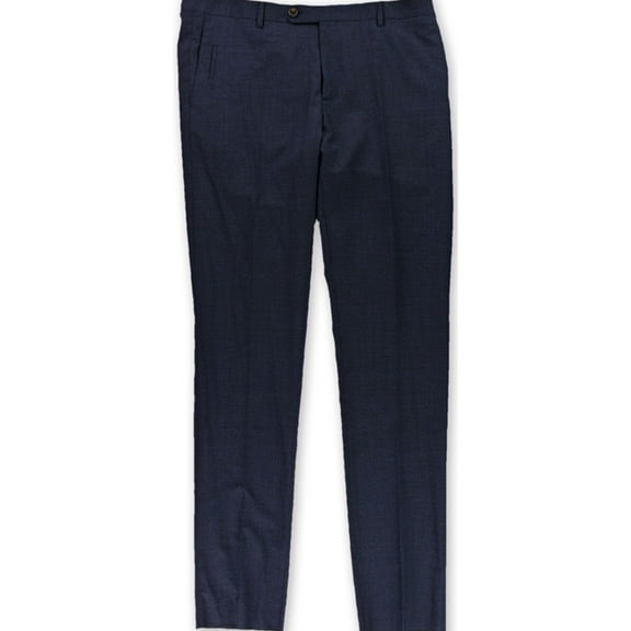 Eleventy Mens Houndsooth Dress Pants Slacks, Blue, 54W x 38L