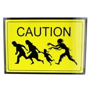 Caution Zombies Tin Sign
