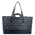thumbnail image 4 of Pre-Owned Valentino Le Troisieme Mesh Canvas Tote Bag Black, 4 of 15