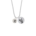 thumbnail image 2 of Delight Jewelry Silvertone Disc 1/2'' Initial - g - Silvertone Script Initial Disc - Y - Charm Necklace, 20"+3", 2 of 4