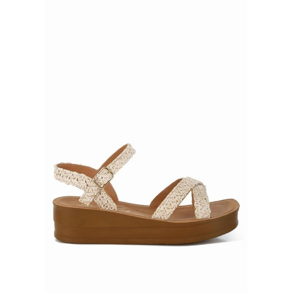 London Rag Sephone Woven Square Toe Womens Wedges