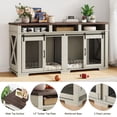 thumbnail image 6 of Danolapsi Wooden Double Dog Crates Kennel Cage,71" Extra Large Dog Crate Furniture, Furniture Style Tv Stand Side End Table for 2 Dogs with Removable Divider for Large Dogs（ship in 2 boxes）, 6 of 8