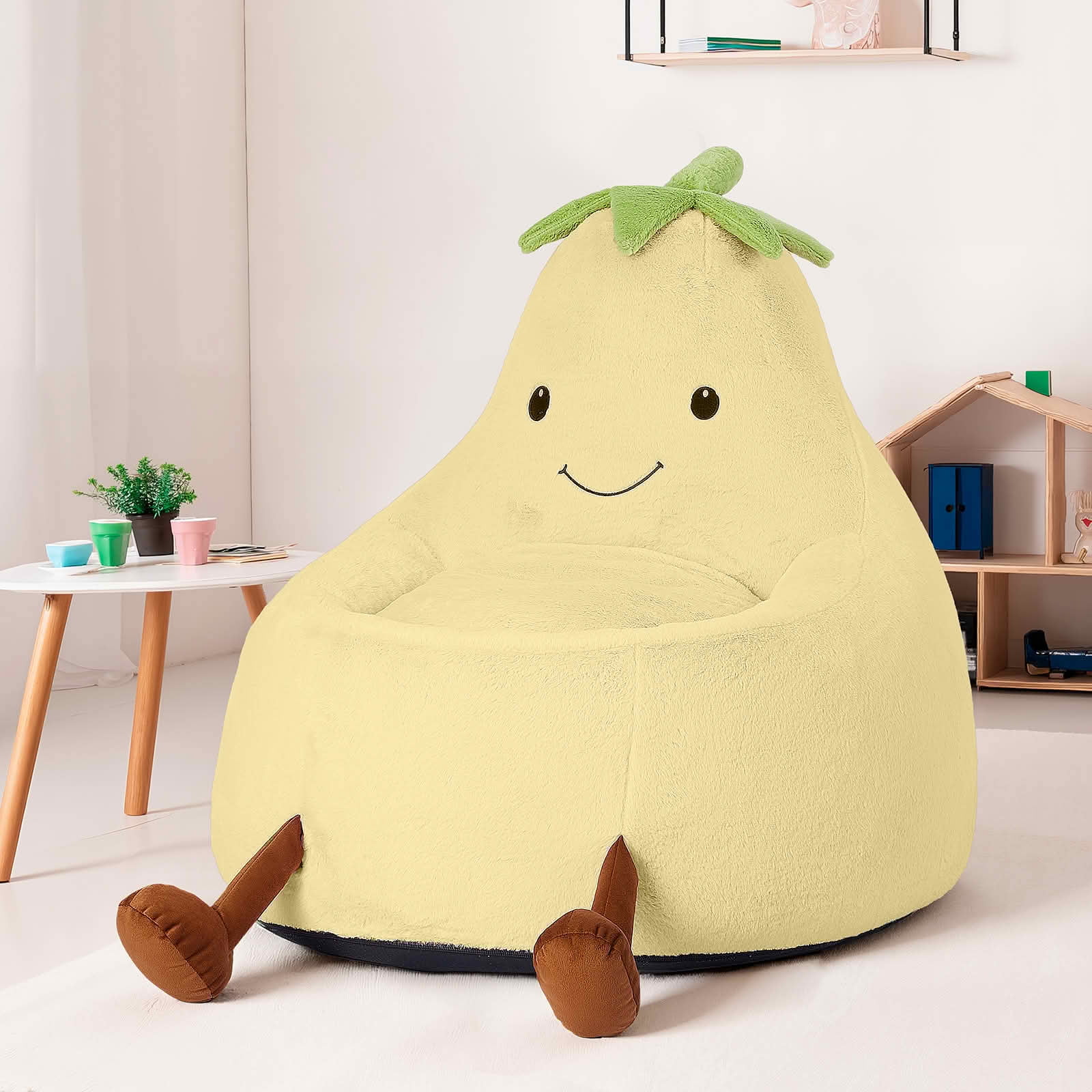 MAYEERTY Toddler Children's Bean Bag Chair Artificial Rabbit Fur Cover Teenager Filled Sofa
