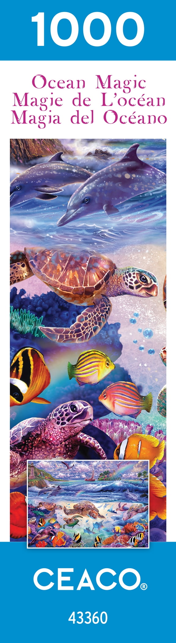 Ceaco 1000-Piece Ocean Magic Turtles Galore Interlocking Jigsaw Puzzle