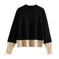 thumbnail image 2 of Itsame Loose Sweater for Womens Long Sleeve Pullover Sweaters High Neck Casual Sweatertop Black Size Free Size, 2 of 3