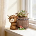 thumbnail image 2 of Fareti Highland Cow Planter, Decorative Resin Flower Pot for Succulents, Highland Cow Decor, Small Animal Plant Container for Indoor Outdoor, 2 of 4