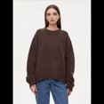 thumbnail image 4 of Suéter de Mujer, Cuello Redondo, Larga, Holgado, Tejido Suave, Dobladillo Acanalado, para Otoño e Invierno. Color Café Talla Única, 4 of 9
