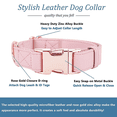 thumbnail image 4 of Juego de collar y correa para perro. Cuero vegano suave y fácil de limpiar con hebilla de metal dorado rosa para, 4 of 5