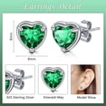 thumbnail image 3 of Briana Williams May Birthstone Studs Earrings 925 Sterling Silver Emerald Earrings Jewelry-May, 3 of 4