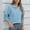 01 Blue, variant on Weiqiqre Tops for Women Trendy Long Sleeve Quarter Zip Pullover Quilted Sweatshirt Casual Loose V Neck Collared Tops with Pockets