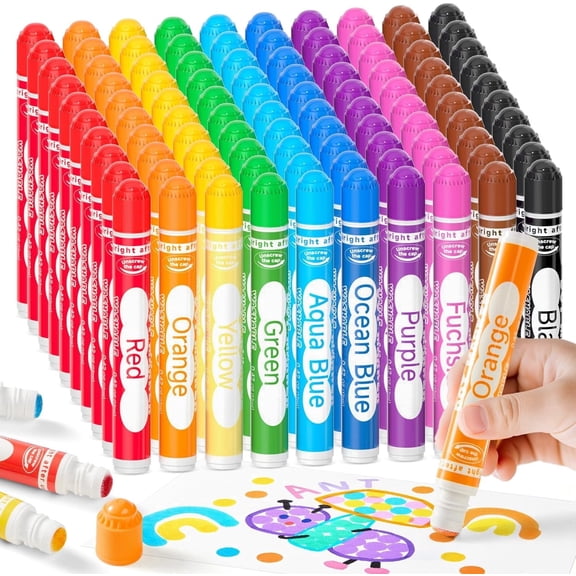 Shuttle Art 100 Pack Dot Markers, 10 Colors x 10 Sets Washable Bingo Daubers, Fun Art Supplies for all ages, Non Toxic Water-Based