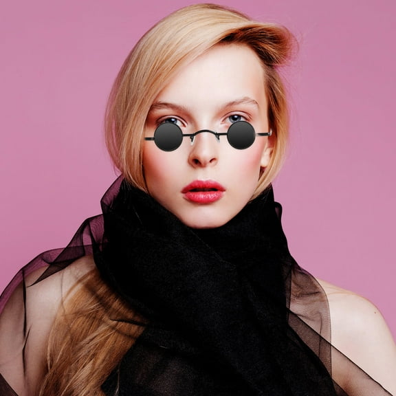 GOOHOCHY  Retro Punk Sunglasses Men Goth Vintage Black Round and Women