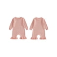 thumbnail image 2 of Miaouyo Infant Baby Girls Knit Fall Romper 0 3 6 9 12 Months Long Sleeve Crew Neck Solid Fall Jumpsuit Sweater, 2 of 9