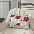 thumbnail image 5 of Zufioo Leaves And Anemone Flowers In Red Grey Print Double-sided Plush Pillow Cover,Decorative Pillow Protector without Pillow Core, Suitable for Sofa, Bedroom, Car-20"x30", 5 of 6