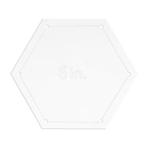 Hexagon Quilting Template Set, 6 Inch Acrylic Template for Quilting with Reserved Seam Margin, Clear Templates for DIY Sewing Crafts