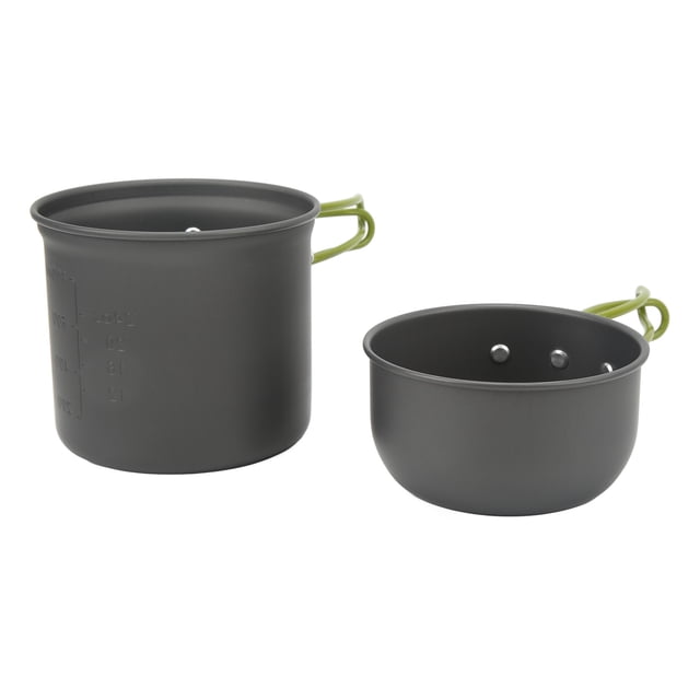 Ensemble de Cuisine de Camping, Kit de Cuisine Anti-Échaudage Sac à Dos Alumine Roulement Fort Haute Résistance pour Poignée Orange Extérieure, Poignée Verte