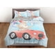 thumbnail image 3 of Oso de peluche lindo en coche rojo, ropa de cama azul, juego de funda nórdica, ropa de cama con cremallera, dormitorio, 3 of 4