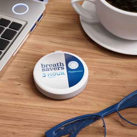 BREATH SAVERS PEPPERMINT FLAVORED SUGAR FREE BREATH MINTS, TIN 1.27 OZ