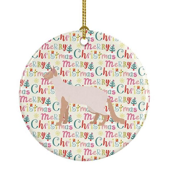 Colorpoint Longhair #2 Cat Christmas Ceramic Ornament 2.8 in x 2.8 in