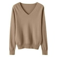 thumbnail image 5 of Boyscolos Warm Sweaters for Women V Neck Classic Soft Pullover Sweater Loose Casual Fashion Long Sleeve Fall Winter, 5 of 5