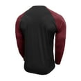 thumbnail image 3 of Dagegui Mens Raglan Long Sleeve Shirts Crewneck Baseball T-Shirts Trendy Color Block Tees Outdoor Athletic Pullover Tops Black XL, 3 of 6