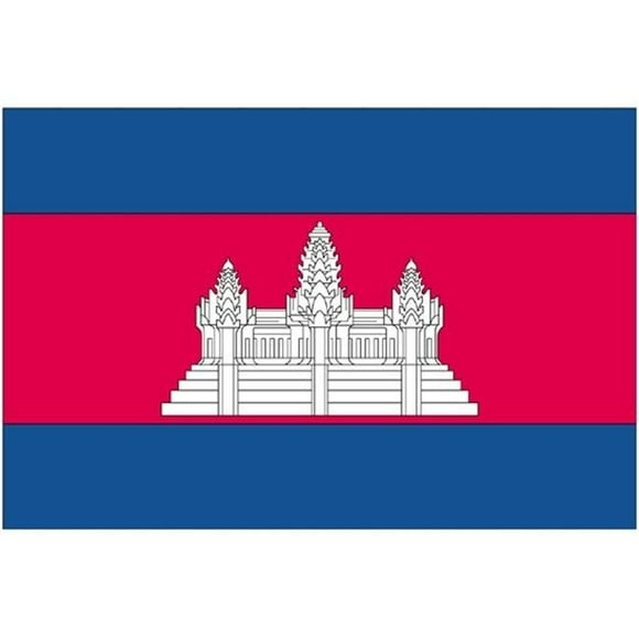 Drapeau Nyl-Glo Cambodia 5 Pi. X 8 Pi.
