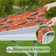 thumbnail image 6 of Elasticized Halloween table decoration with spooky pattern, perfect stretch-to-fit cover for 34x34 inch square tables, features classic pumpkin and ghost motifs, 6 of 6