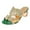 Green, variant on SEANOPEN Deals Low Block Heels Crystal Jeweled Sandals - Chunky Heeled Slide Sandals for Women - Open Toe Chunky Heels Size 6.5 Black