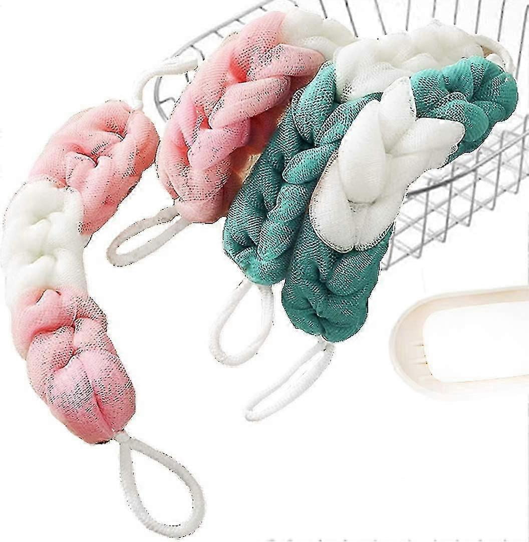 4 Packs Long Stretch Back Sponge With Rope Handles Back Scrubber Body ...