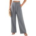 thumbnail image 5 of BADHUB Womens Dress Pant Pleat Business Casual High Waisted Pant Fashion Offic Slack Solid Color Trousers Gray M, 5 of 6