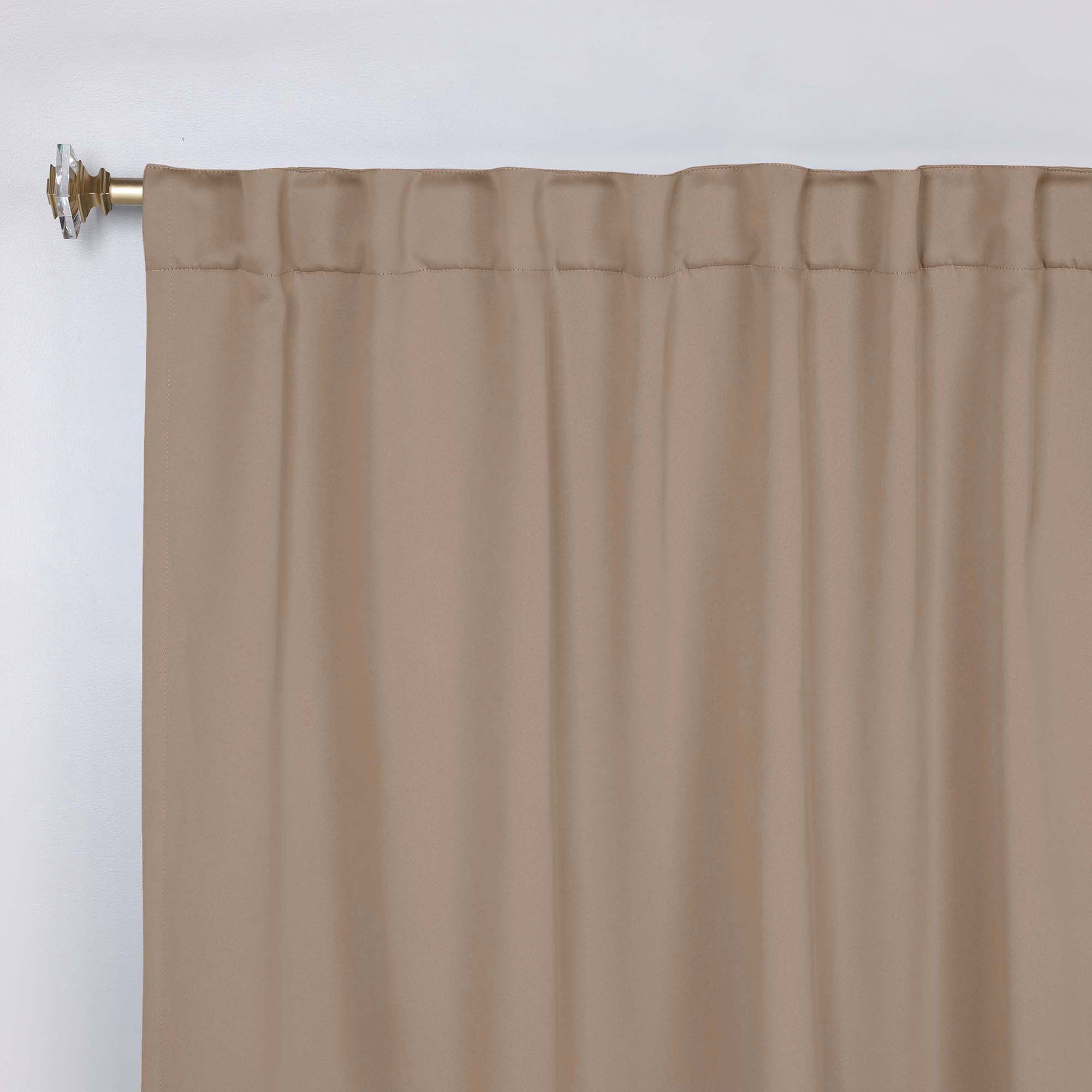 Superior Blackout Solid Light Filtering Back Tab Curtain Panel Set, 42" x 108", Smoked Ash