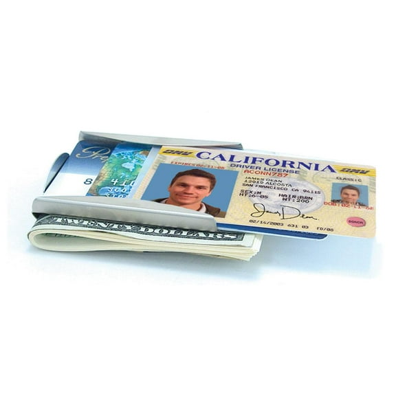 Storus Smart Money Clip Card Holder Slim Minimalist Double-sided Pocket Wallet for Men, Dads, Gift - Titanium Finish