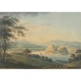 thumbnail image 2 of Hugh William Williams 14x11 Black Ornate Wood Framed Double Matted Museum Art Print Titled: View of the Town and Castle of Dumbarton (1795), 2 of 5