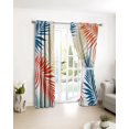 thumbnail image 6 of Tropical Botanical Blackout Curtains Light Blocking Print Window Curtains, Summer Colorful Palm Leaves Boho Thermal Insulated Window Drapes for Living Room Kitchen Cafe (2 Panels, 104"W x 84"L), 6 of 6