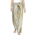thumbnail image 2 of Goofa White Rose Printed Soft Pajama Pants for Women, Wide Leg Comfy Casual Lounge Yoga Pants-X-Large, 2 of 9