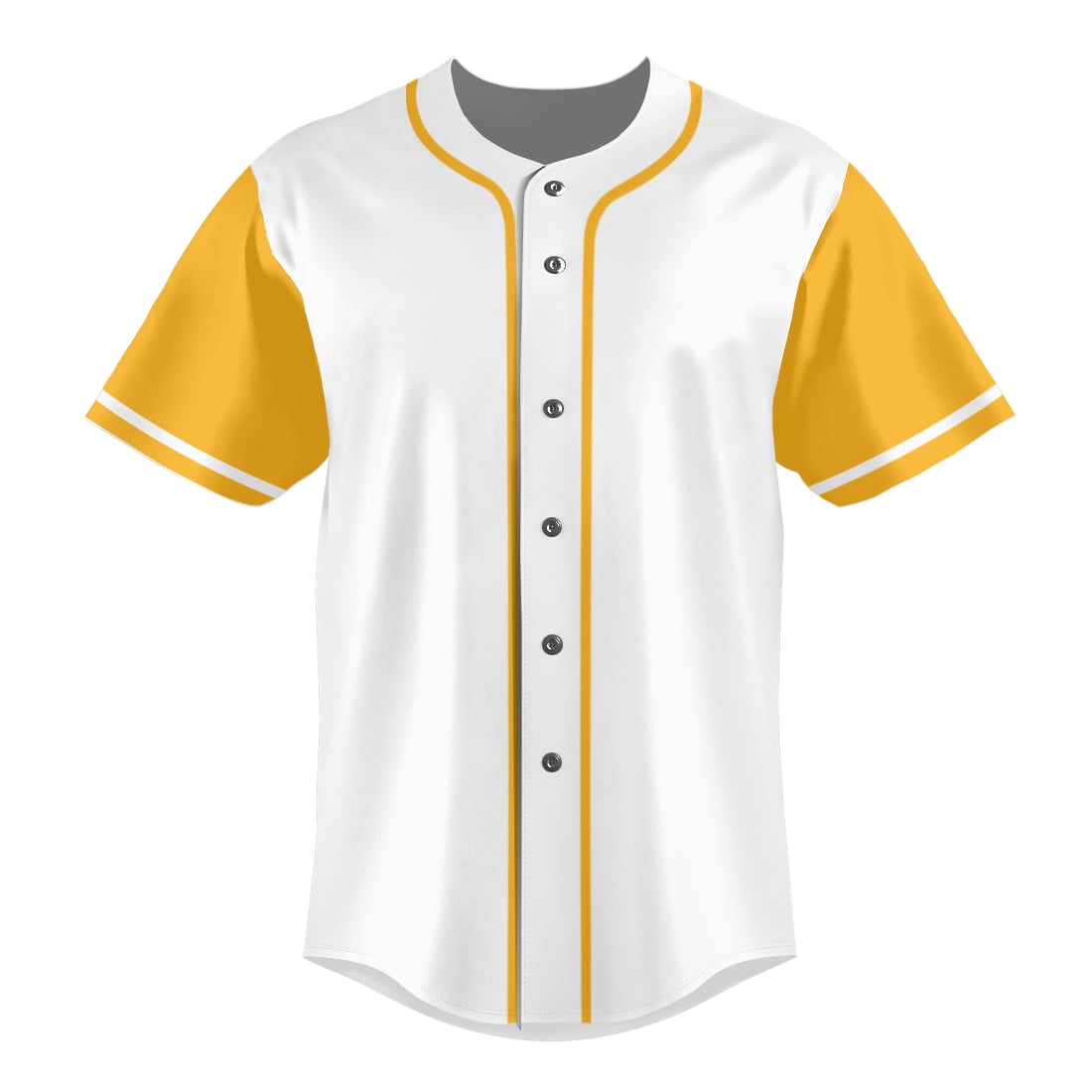 Mens White Baseball Jersey Blank Plain Button Down Shirts Short