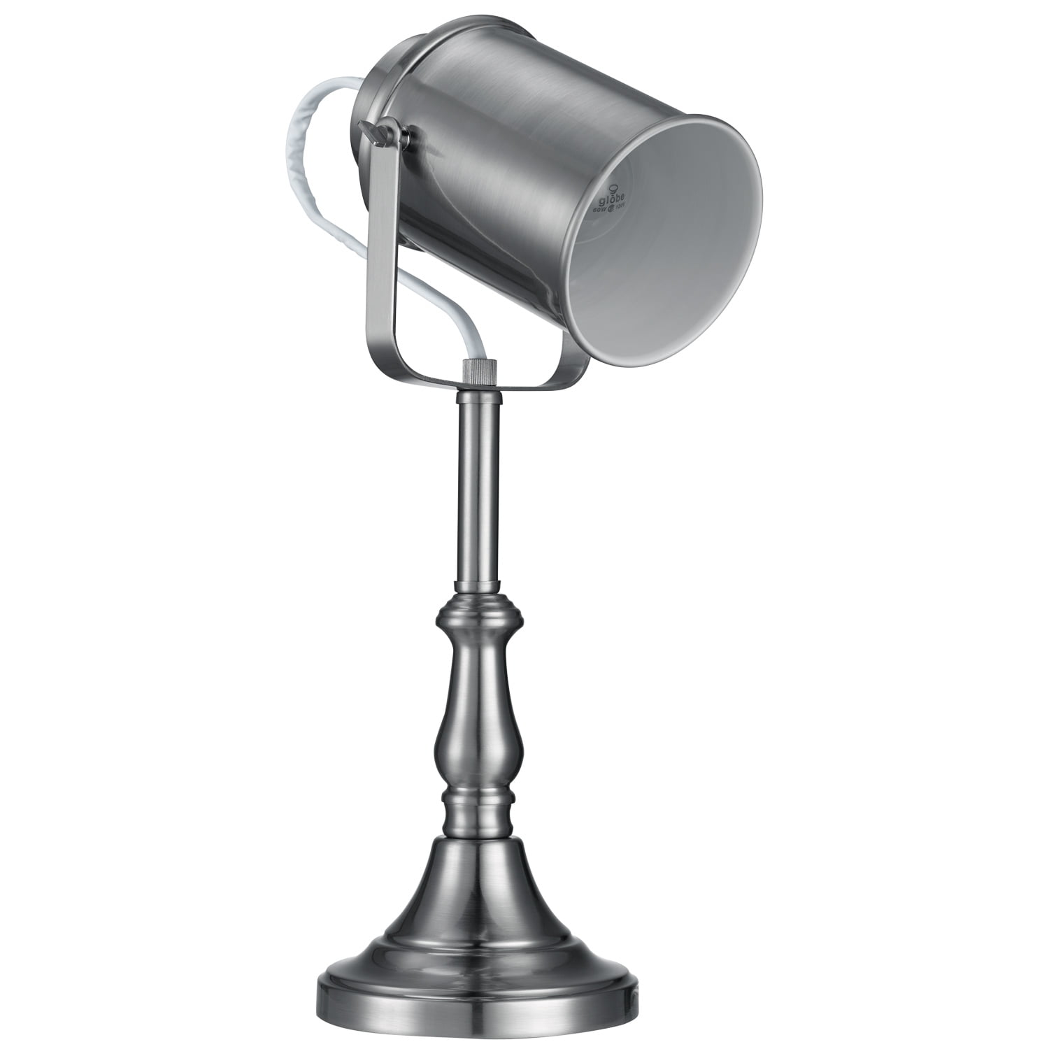 Globe Electric Brushed Steel Studio Desk Lamp, 12823