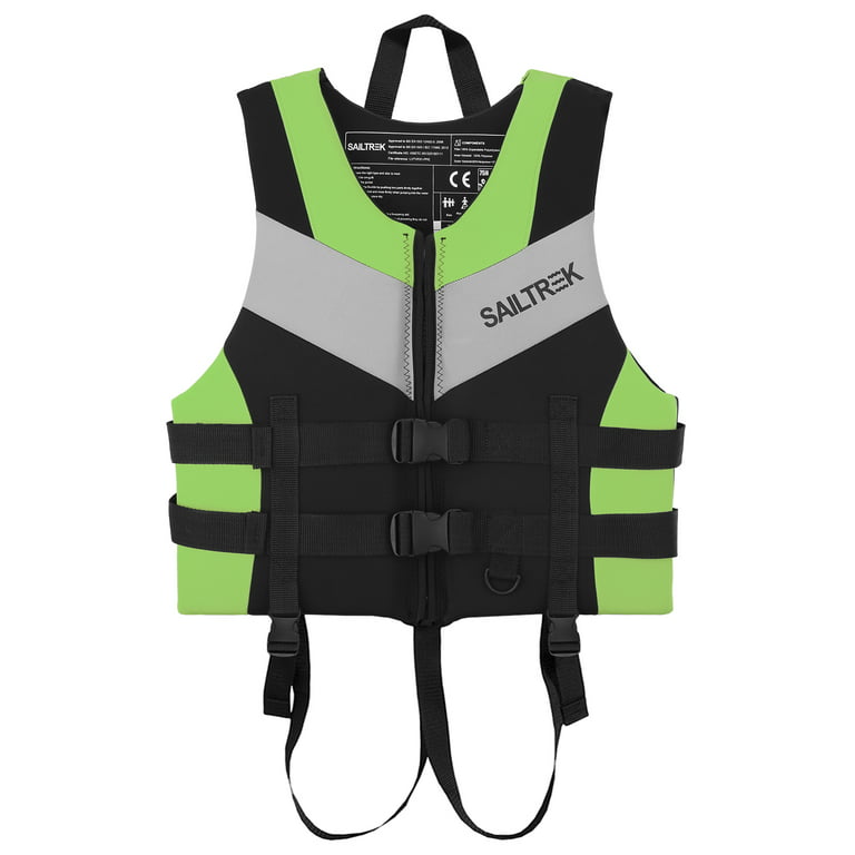 Carevas 1pcs Water Sports Life Vest, Adult Neoprene Life Jacket for Fishing  Kayaking Boating Swimming(S/M/L/X/XXL,(Green/Orange/Red) 