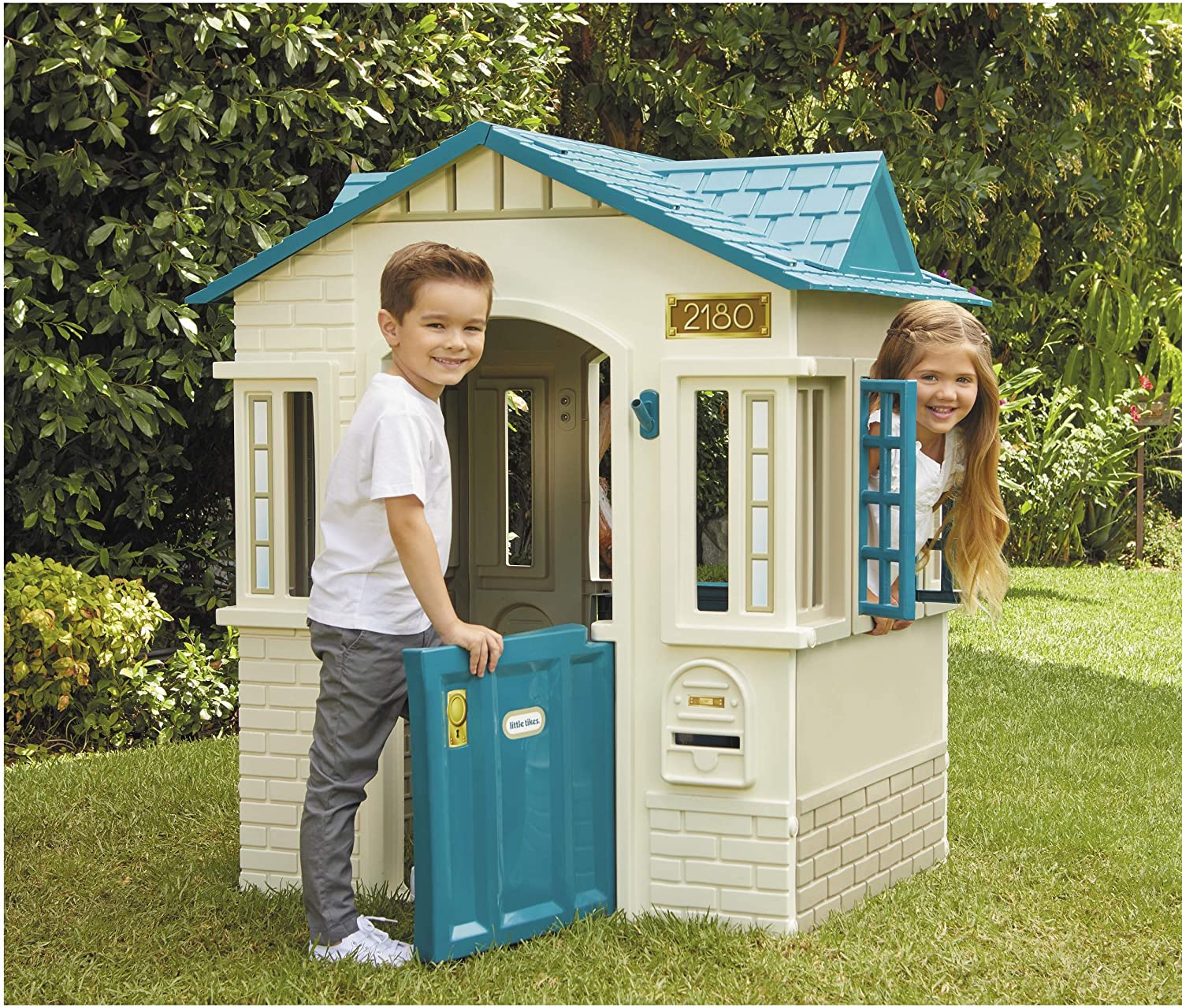 Little Tikes Cape Cottage Pretend Playhouse for Kids, Indoor Outdoor, with Working Door and Windows, for Toddlers Ages 2+ Years, Blue - image 4 of 17