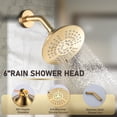 thumbnail image 2 of Wowow Single Handle 5-Spray Tub and Shower Faucet 1.8 GPM with High Pressure Showerhead in Brushed Gold (Valve Included), 2 of 8