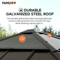 thumbnail image 5 of SUNJOY Hardtop Gazebo 9 x 9 ft. Cedar Framed Wood Gazebo with Brown Steel & Polycarbonate Pyramid Hip Roof and Ceiling Hook for Garden, Backyard Shade, Brown Roof + Natural Wood Frame, 5 of 11